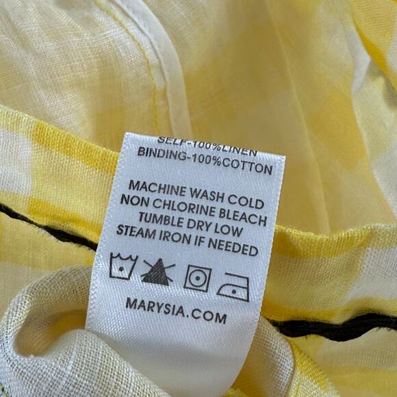 Marysia Bumby Swim x Maisonette CoverUp Size 2 Yellow Gingham Swim Rickrack NWT - Picture 12 of 13